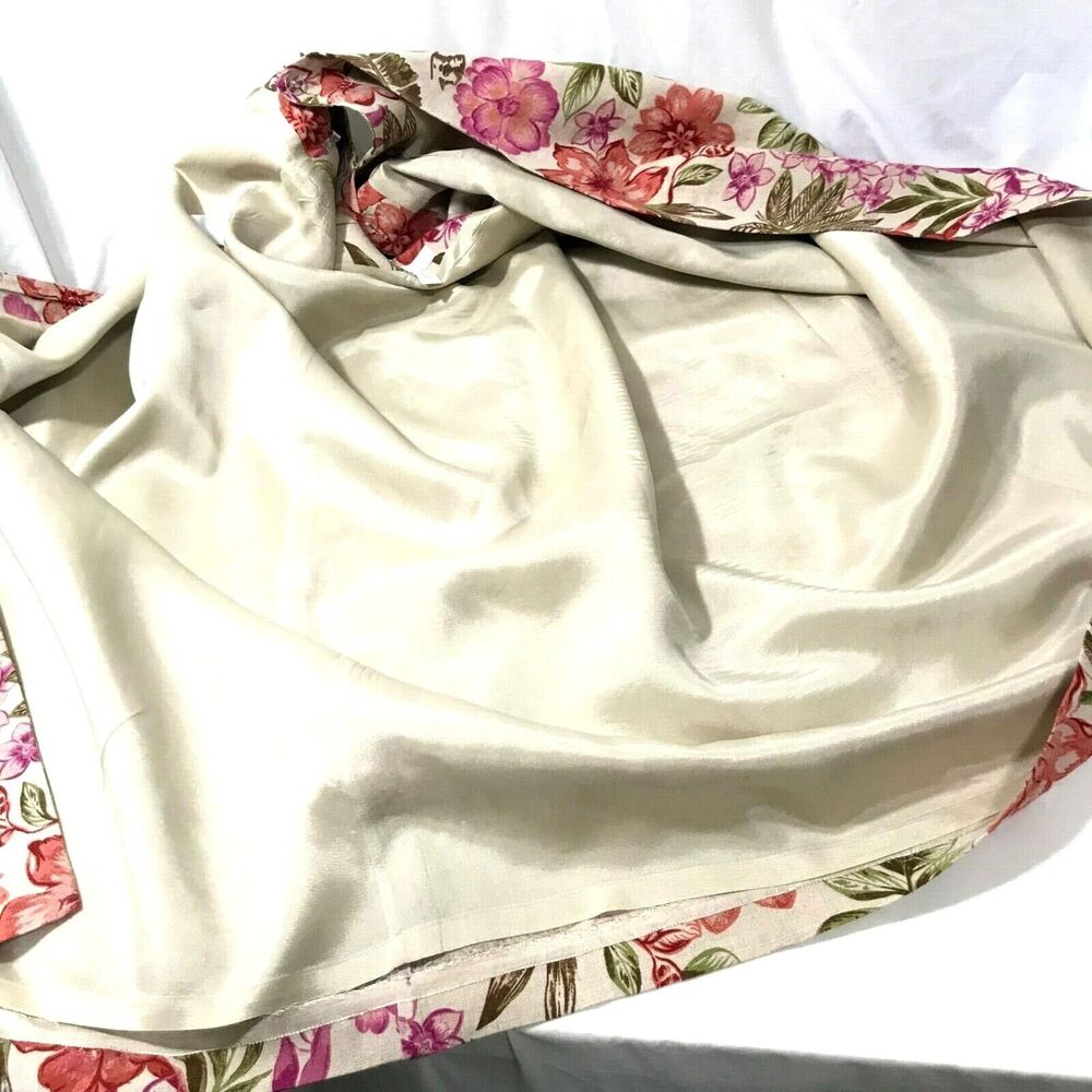 Charter Club 100% Linen Wrap Skirt Women 10 Long Maxi Lined Floral Boho Beach - Picture 8 of 12